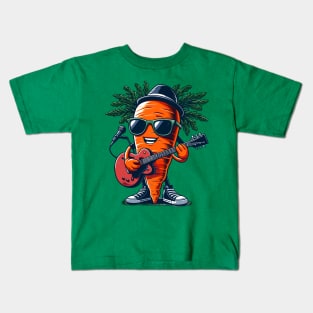 Carrot Playing Guitar Kids T-Shirt